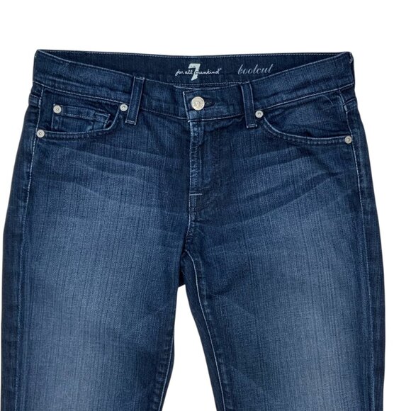 7 For All Mankind 7FAM Bootcut Jeans 28 Dark Blue Wash - Picture 8 of 13
